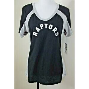 Toronto RAPTORS Womens V-NECK T-SHIRT - Size Large - Black Hands High NWT